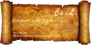 Csutor Lúcia névjegykártya